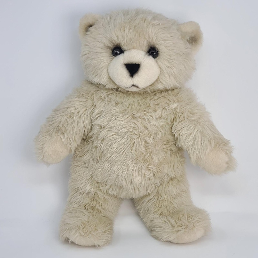 Applause Avanti Teddy Bear Plush 1984 Cream 17‎ inch Vintage Faux Fur Toy Good